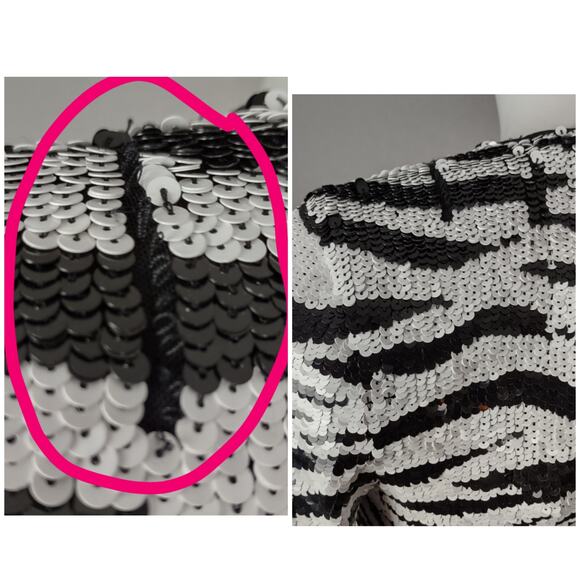 ALICE + OLIVIA Jae Multicolored Sequin Dress Size 10 FLAWED - Picture 6 of 15